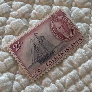 Stamp #13 | King George VI and Cayman Schooner